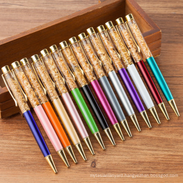 Fancy Promotional Gifts Quicksand Metal Pens Gold Foil Glitter Metal Twist Multiple Colors Ballpoint Pens